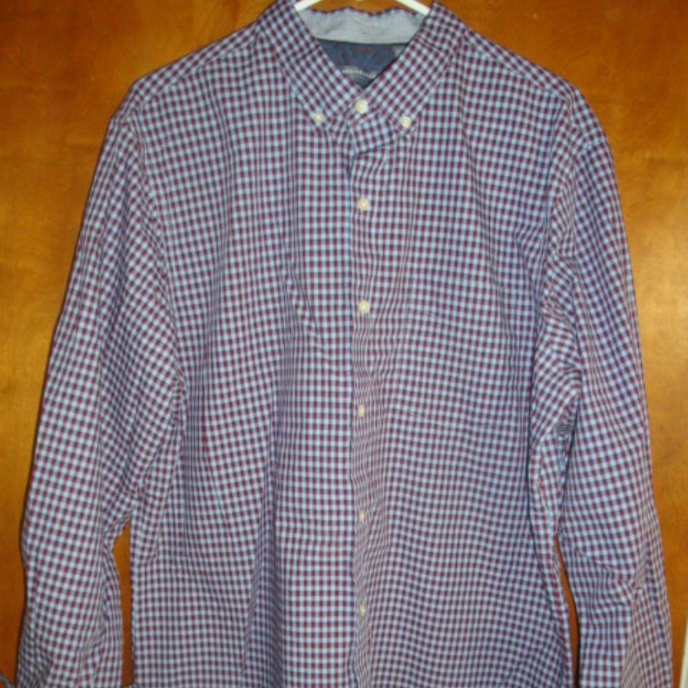 Van Heusen Slim Fit LS Shirt Check XL 17-17.5
